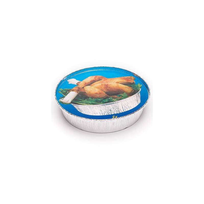 ENVASE ALUMINIO 1/2 POLLO C/T 125 UN