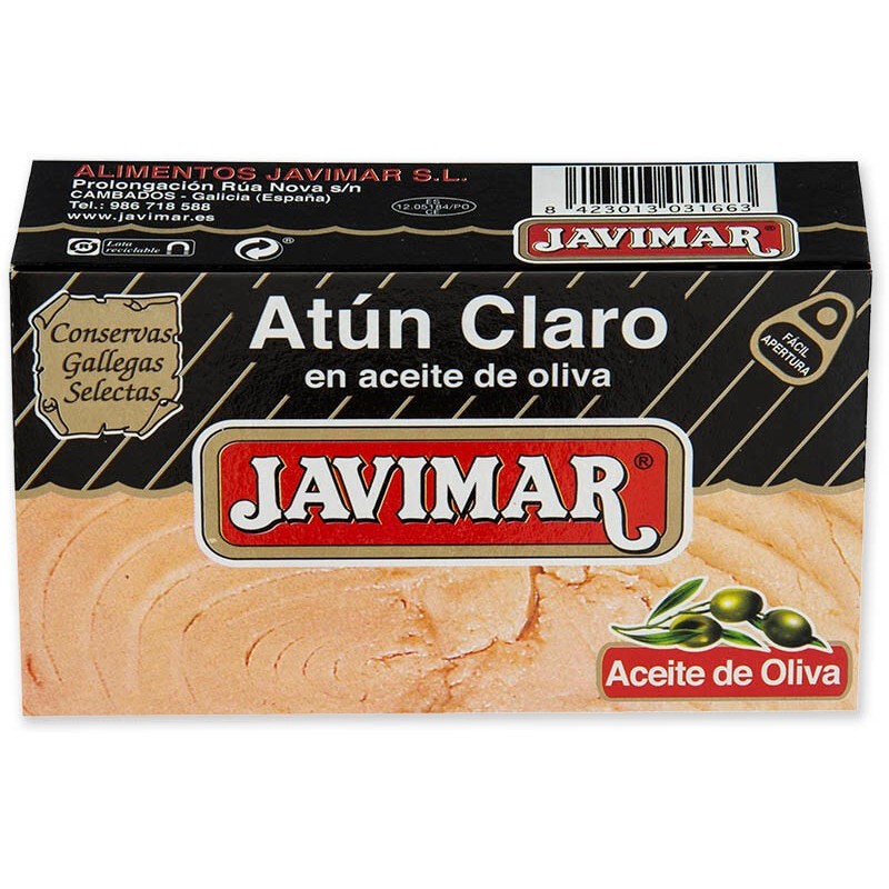 ATUN CLARO EN ACEITE DE OLIVA JAVIMAR OL-120