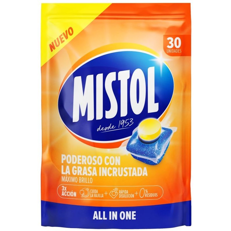 MISTOL LAVAVAJILLAS TABS 30 UN 450 GR