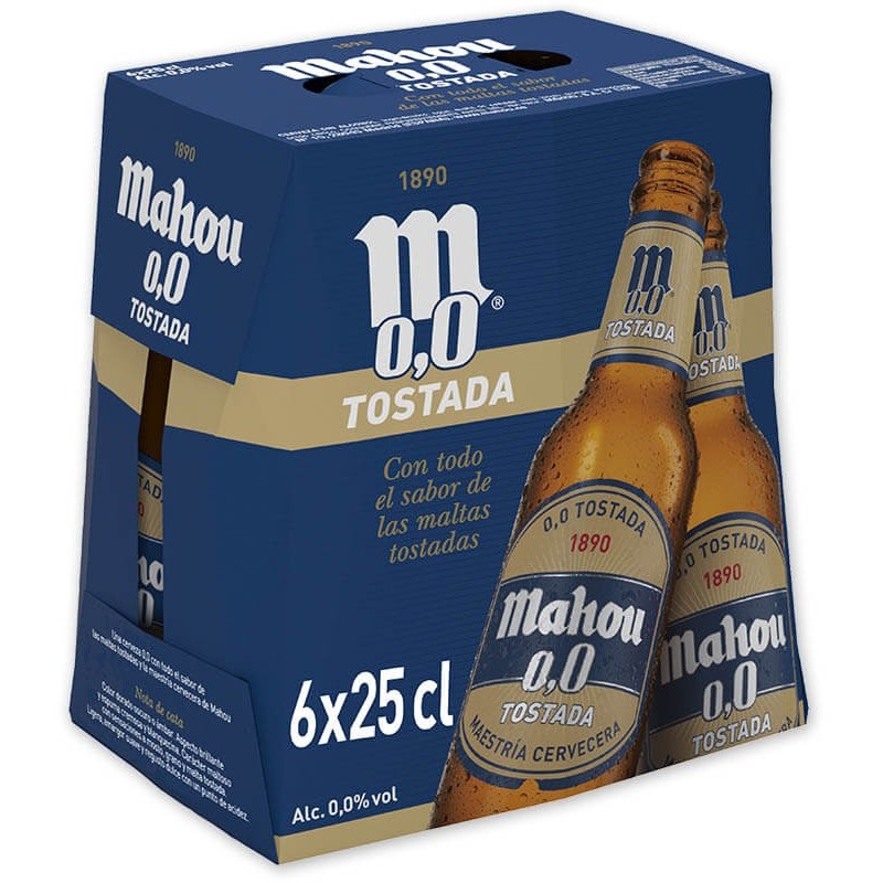 CERVEZA MAHOU 0.0 TOSTADA PACK 6 25 CL
