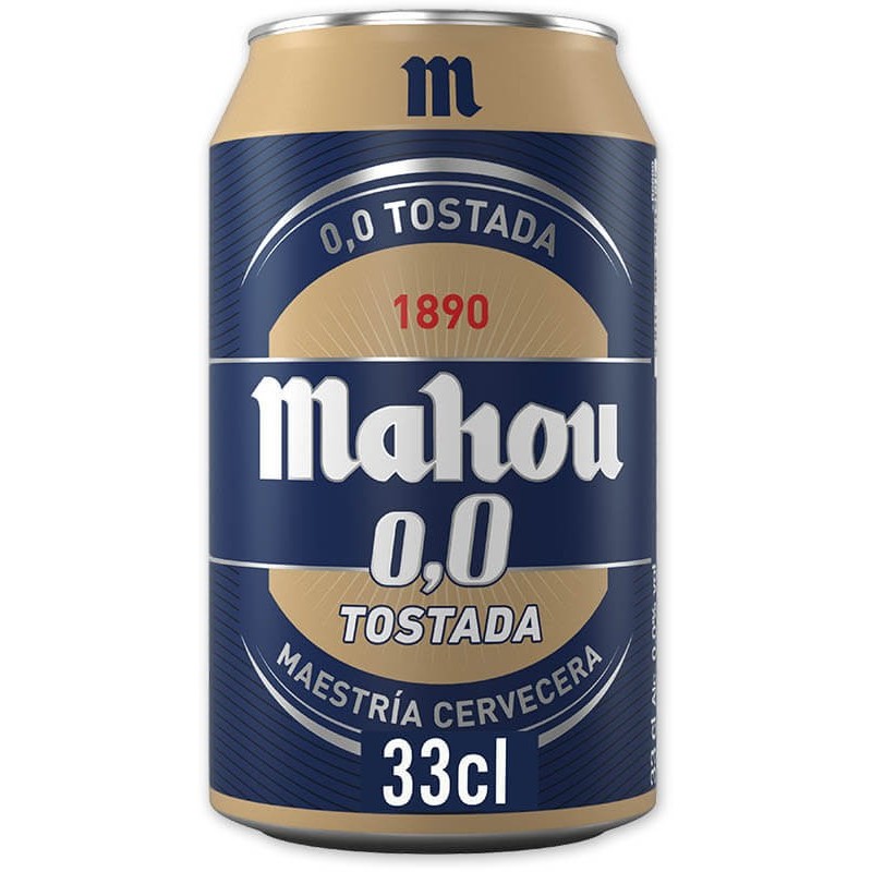 CERVEZA MAHOU 0.0 TOSTADA LATA 33 CL