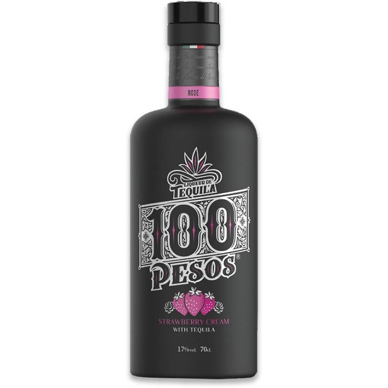 LICOR 100 PESOS CREMA DE FRESA CON TEQUILA 70 CL