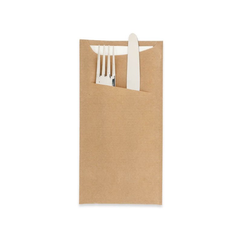 BOLSA CUBIERTOS + SERVILLETA GARCIA DE POU 112*225 100 UNIDADES