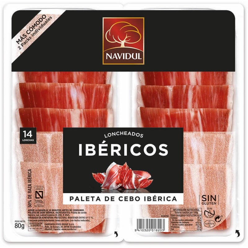 PALETA DE CEBO IBERICO NAVIDUL PACK 2 LONCHAS 80 GR
