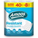 PAPEL HIGIENICO AMOOS RESISTANT 2 CAPAS 40+8 UNIDADES