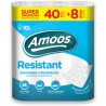 PAPEL HIGIENICO AMOOS RESISTANT 2 CAPAS 40+8 UNIDADES