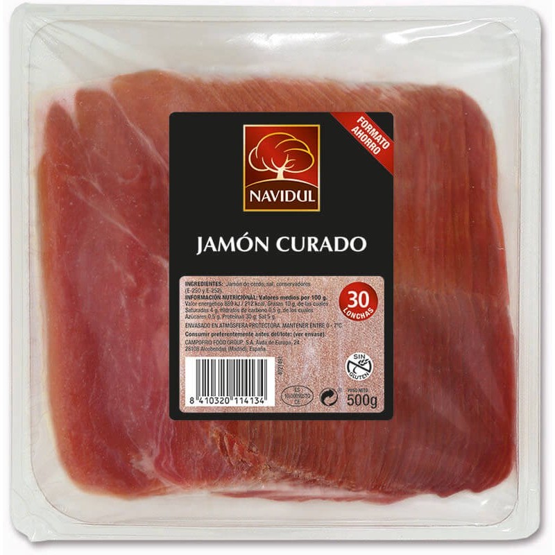 JAMON NAVIDUL CURADO LONCHAS 500 GR