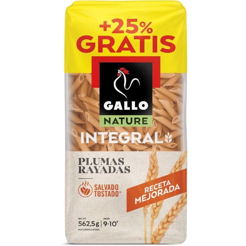 MACARRONES RICOS EN FIBRA GALLO 450 GR + 25 % GRATIS