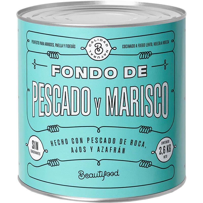FONDO CONCENTRADO PROFESIONAL DE PESCADO-MARISCO BEAUTIFOOD LATA 2.6 KG