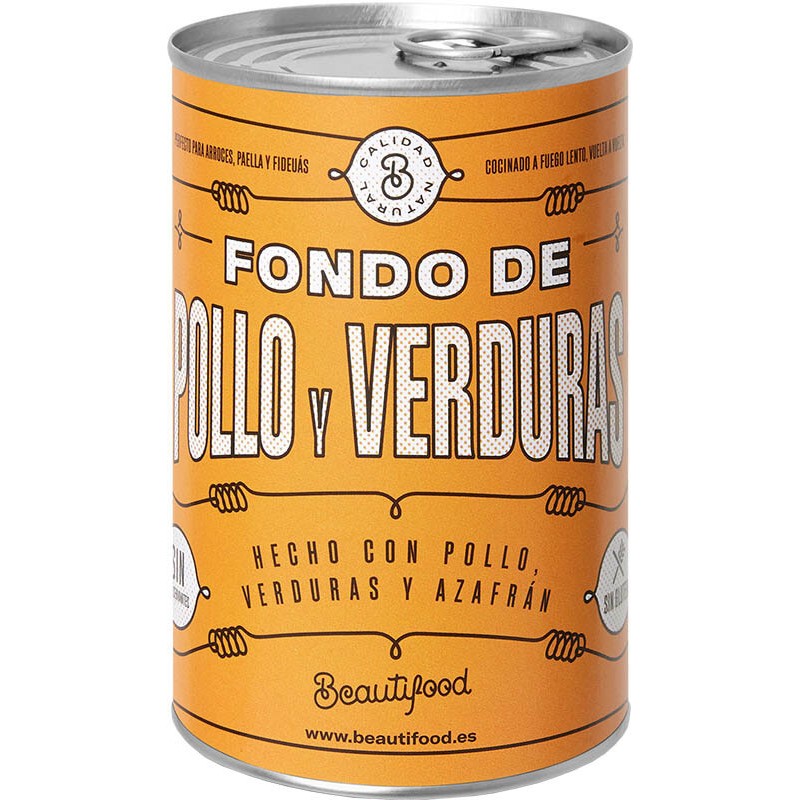 FONDO DE POLLO-VERDURAS BEAUTIFOOD LATA 400 GR
