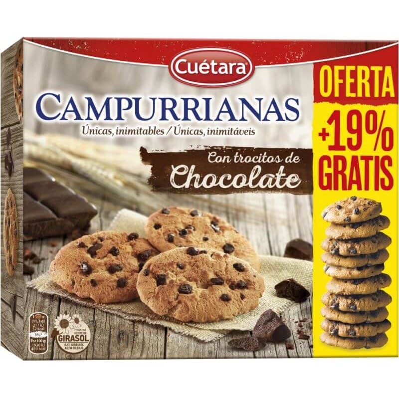 GALLETAS CUETARA CAMPURRIANAS CON CHOCOLATE 450+100G