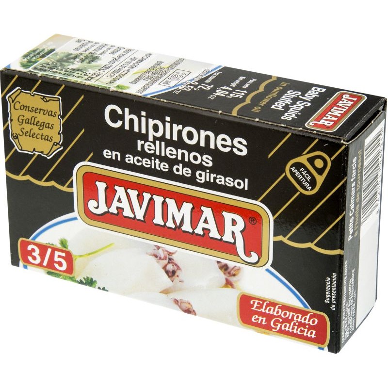CHIPIRONES RELLENOS EN ACEITE VEGETAL JAVIMAR 3/5 OL-120