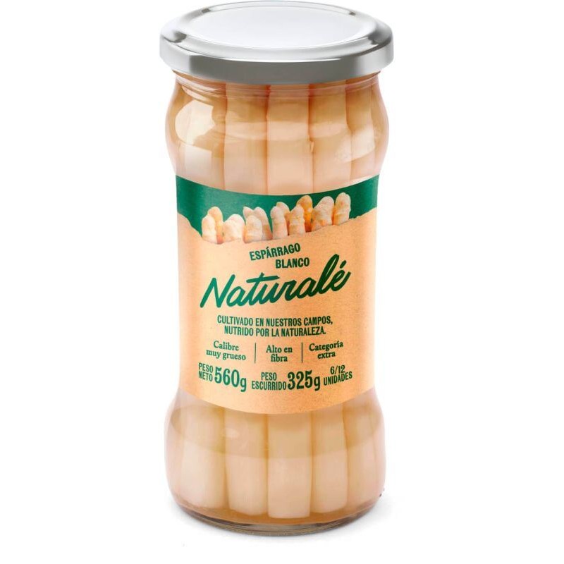 ESPARRAGOS BLANCOS NATURALE 6/12 BOTE 560 GR