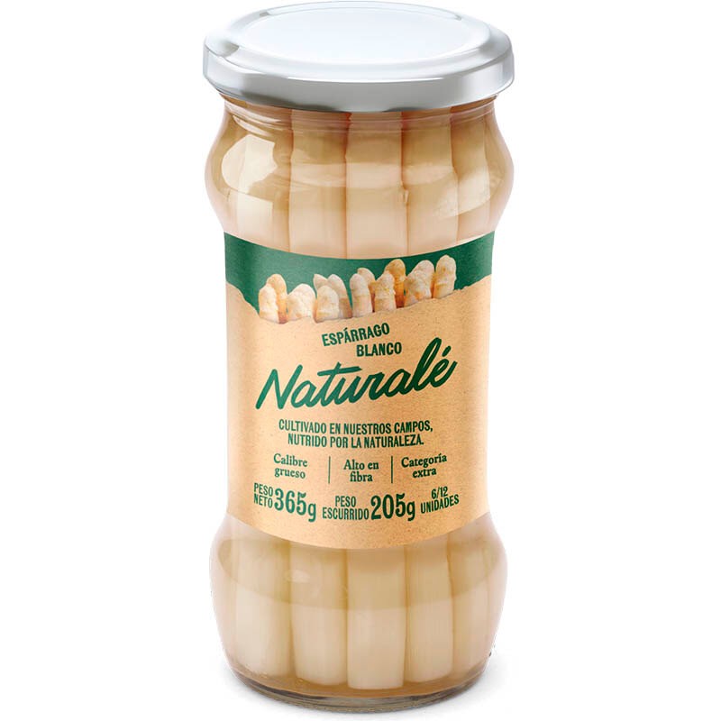 ESPARRAGOS BLANCOS NATURALE 6/12 BOTE 365 GR