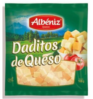QUESO GOUDA-CHEDDAR EN DADITOS ALBENIZ 100 GR