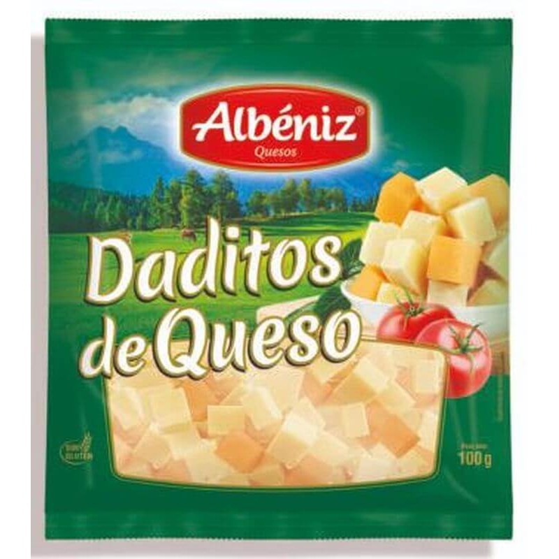 QUESO GOUDA-CHEDDAR EN DADITOS ALBENIZ 100 GR