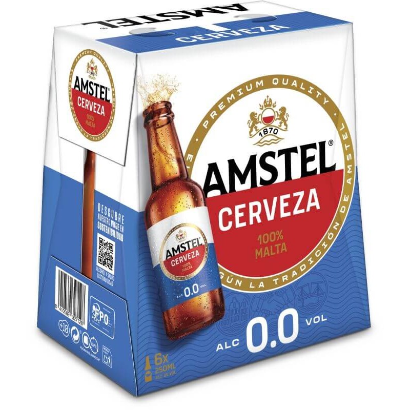 CERVEZA AMSTEL 0,0% BT. 25 CL PK-6