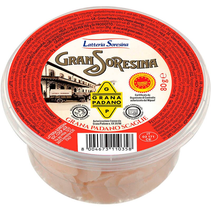 QUESO SORESINA GRANA PADANO ESCAMAS 80GR
