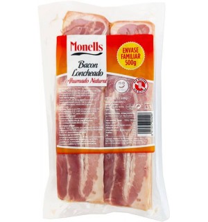BACON MONELLS AHUMADO NATURAL LONCHAS 500 GR